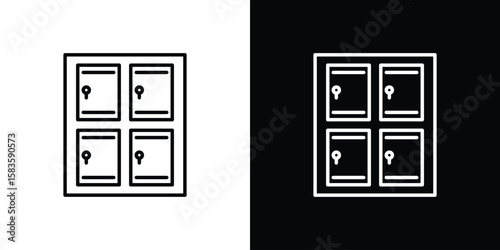 Lockers icon editable concept. editable vector stroke symbols