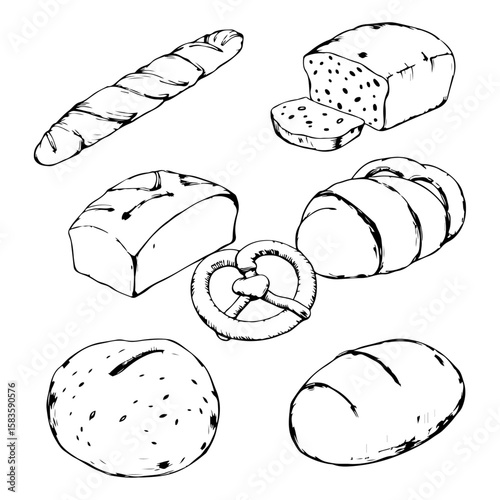 "Colorful Bread Vector Set – Flat Design Icons & Stickers"