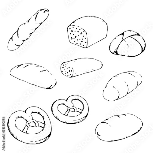 "Colorful Bread Vector Set – Flat Design Icons & Stickers"