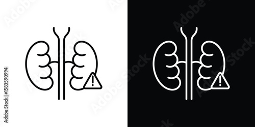 Kidney disease icon editable concept. editable vector stroke symbols
