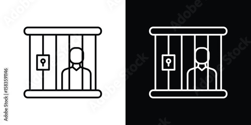 Jail icon editable concept. editable vector stroke symbols