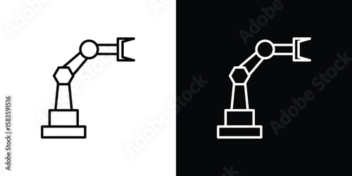 Industrial robot icon editable concept. editable vector stroke symbols
