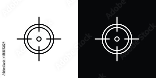 Gun target icon editable concept. editable vector stroke symbols