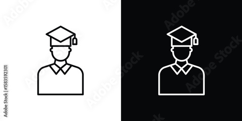 Graduated icon editable concept. editable vector stroke symbols