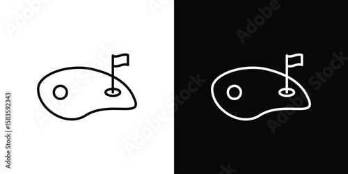 Golf yard icon editable concept. editable vector stroke symbols