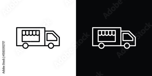 Food truck icon editable concept. editable vector stroke symbols