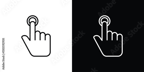 Finger control icon editable concept. editable vector stroke symbols