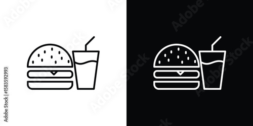 Fast food icon editable concept. editable vector stroke symbols