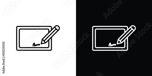 Electronic signature icon editable concept. editable vector stroke symbols