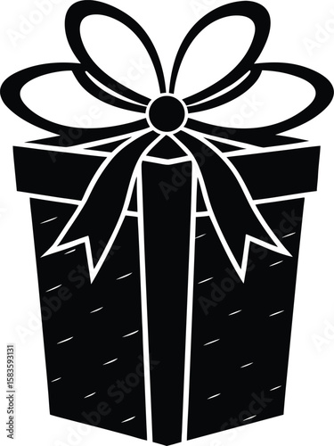 Wrapped Christmas gift silhouette 