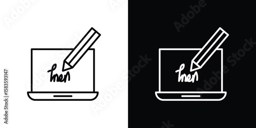 Electronic signature icon editable concept. editable vector stroke symbols