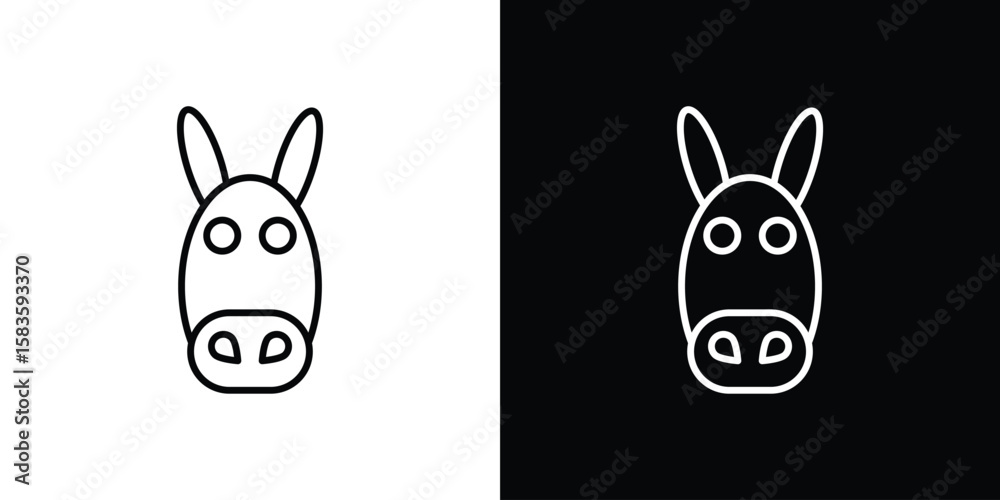 Obraz premium Donkey icon editable concept. editable vector stroke symbols
