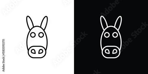 Donkey icon editable concept. editable vector stroke symbols