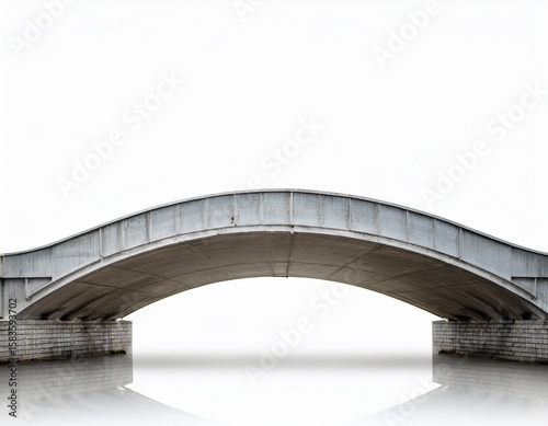 concrete bridge structure on white isolated background