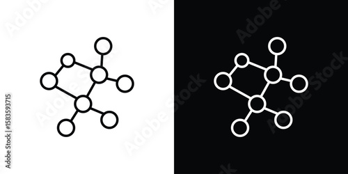 Decentralized icon editable concept. editable vector stroke symbols