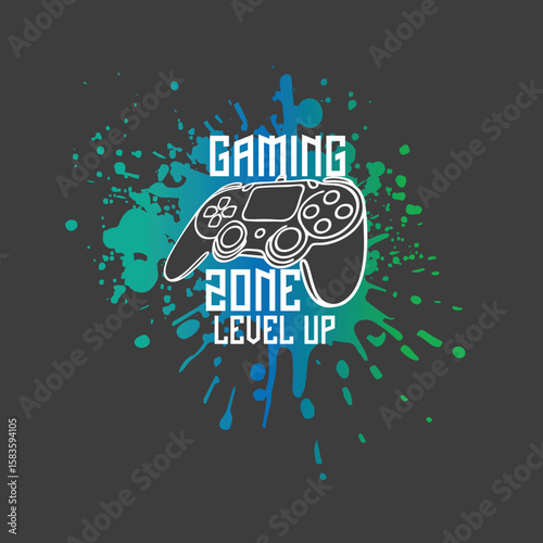 Gaming Zone Splatter console vector graphic