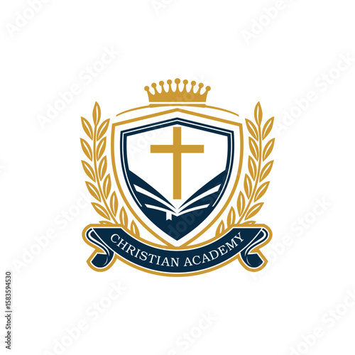 University and College Christian Academy High School Education Crests and Logo Emblems