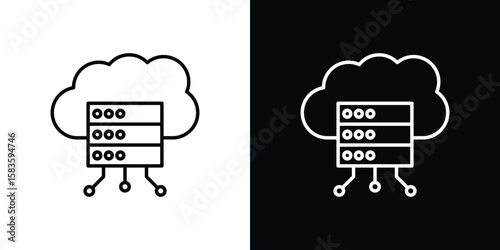 Cloud server icon editable concept. editable vector stroke symbols