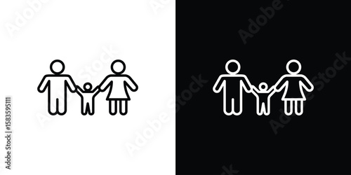 Child custody icon editable concept. editable vector stroke symbols