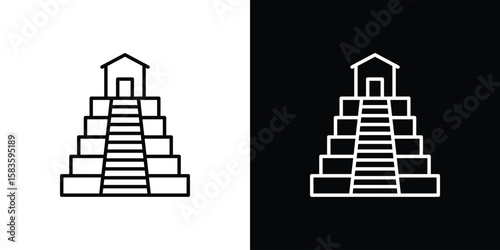 Chichen Itza icon editable concept. editable vector stroke symbols