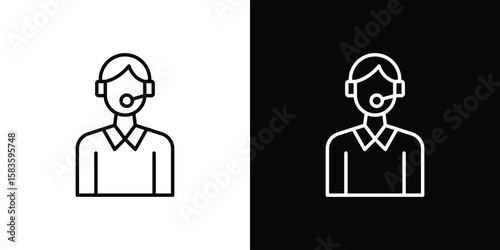 Callcenter icon editable concept. editable vector stroke symbols