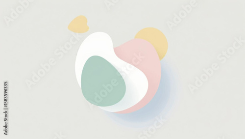 Abstract background with 3D layered organic shapes

