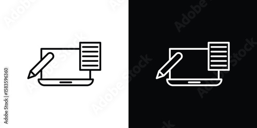 Blended learning icon editable concept. editable vector stroke symbols