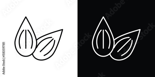 Almond icon editable concept. editable vector stroke symbols