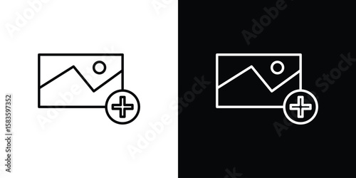 Add photos icon editable concept. editable vector stroke symbols
