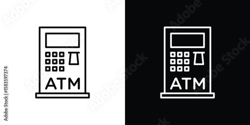 ATM machine icon editable concept. editable vector stroke symbols