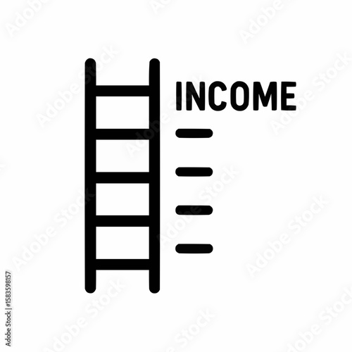 Ladder with income level markers. Rate visualization