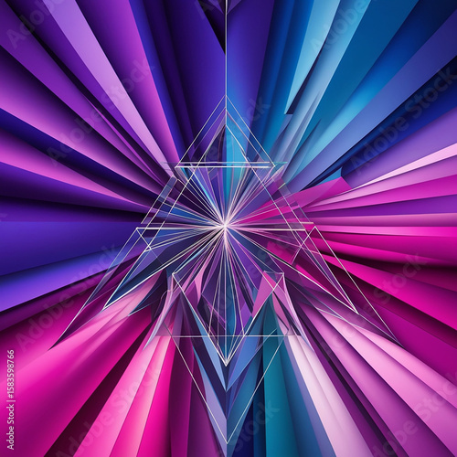 Geometric Starburst with Vibrant Color Palette