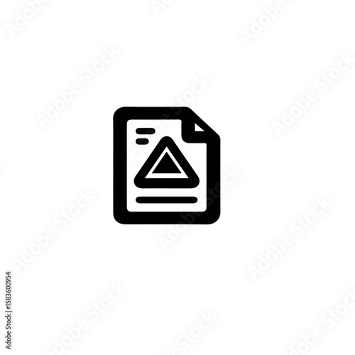 Warning triangle traffic sign icon for road safety and danger alert