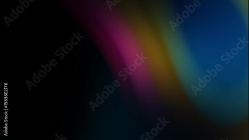 abstract motion rainbow background with black gradient color.