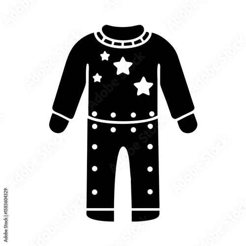 Christmas Pajamas Solid Icon in Bold Filled Style

