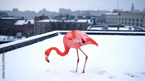 Flamingo in the city