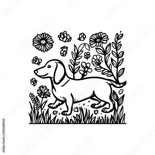 dog pets vintage retro style design
