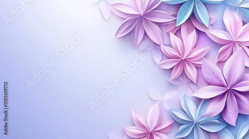 Pastel flowers on a light purple background