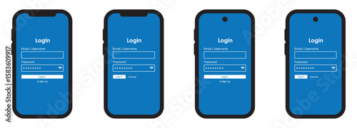 Account log in on phone icon, vector illustration
