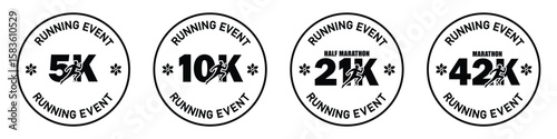 Running event sport logo, vector illustration