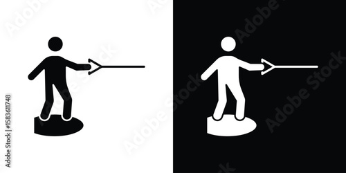 Wakeboarding icon. Simple high quality pictogram. Modern solid style