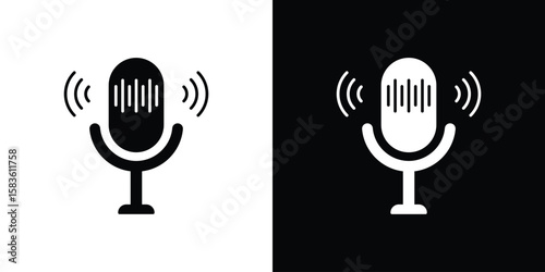 Voice recording icon. Simple high quality pictogram. Modern solid style