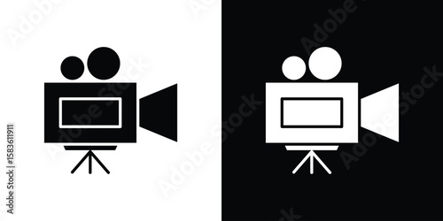 Video camera icon. Simple high quality pictogram. Modern solid style
