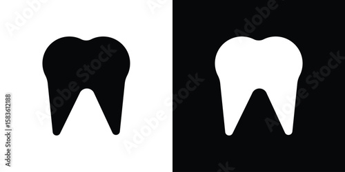 Tooth icon. Simple high quality pictogram. Modern solid style