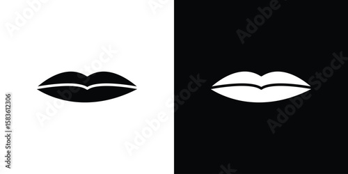 Thin lips icon. Simple high quality pictogram. Modern solid style