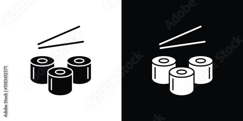 Sushi icon. Simple high quality pictogram. Modern solid style