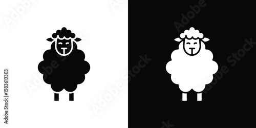 Sheep icon. Simple high quality pictogram. Modern solid style