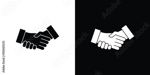 Shake hands icon. Simple high quality pictogram. Modern solid style