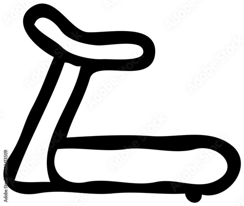 Simple line drawing of a compact exercise stepper.