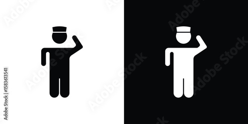 Salute icon. Simple high quality pictogram. Modern solid style